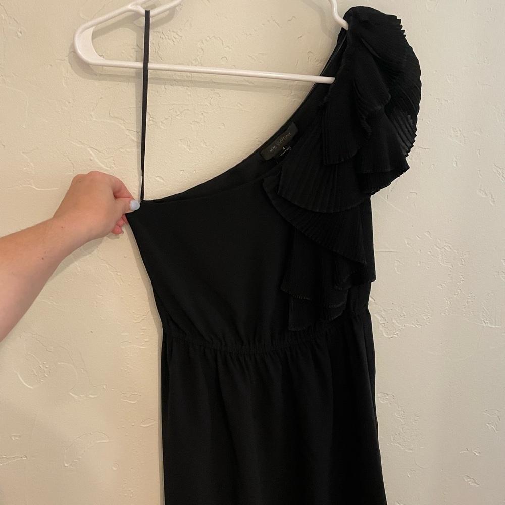 Black one shoulder couture dress - size small